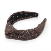 Lele Sadoughi HEADBANDS SADDLE BROWN KNOTTED BANDANA HEADBAND