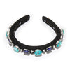 Lele Sadoughi HEADBANDS SAPPHIRE TURQUOISE GIGI SWAROVSKI CRYSTAL GEM HEADBAND