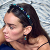 Lele Sadoughi HEADBANDS SAPPHIRE TURQUOISE GIGI SWAROVSKI CRYSTAL GEM HEADBAND
