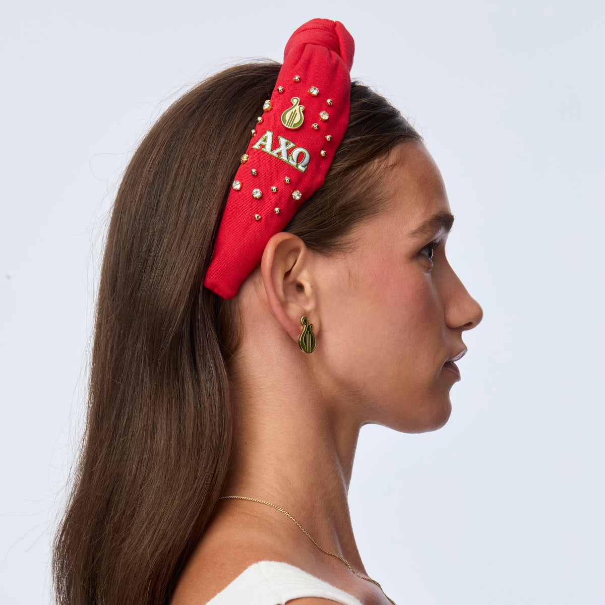 LELE SADOUGHI HEADBANDS SCARLET ALPHA CHI OMEGA KNOTTED HEADBAND