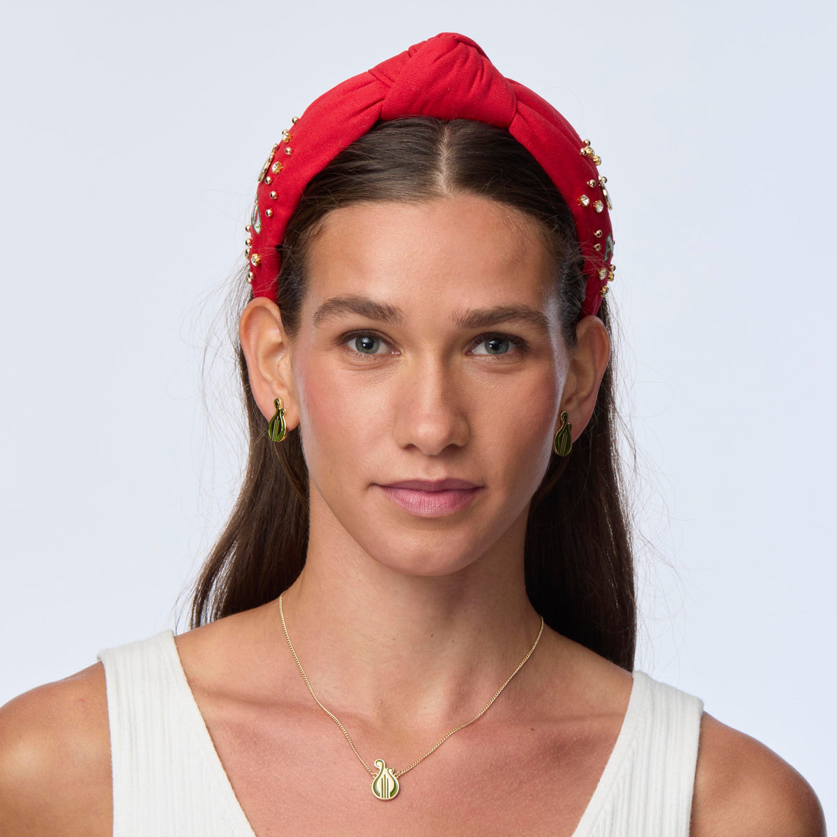 LELE SADOUGHI HEADBANDS SCARLET ALPHA CHI OMEGA KNOTTED HEADBAND