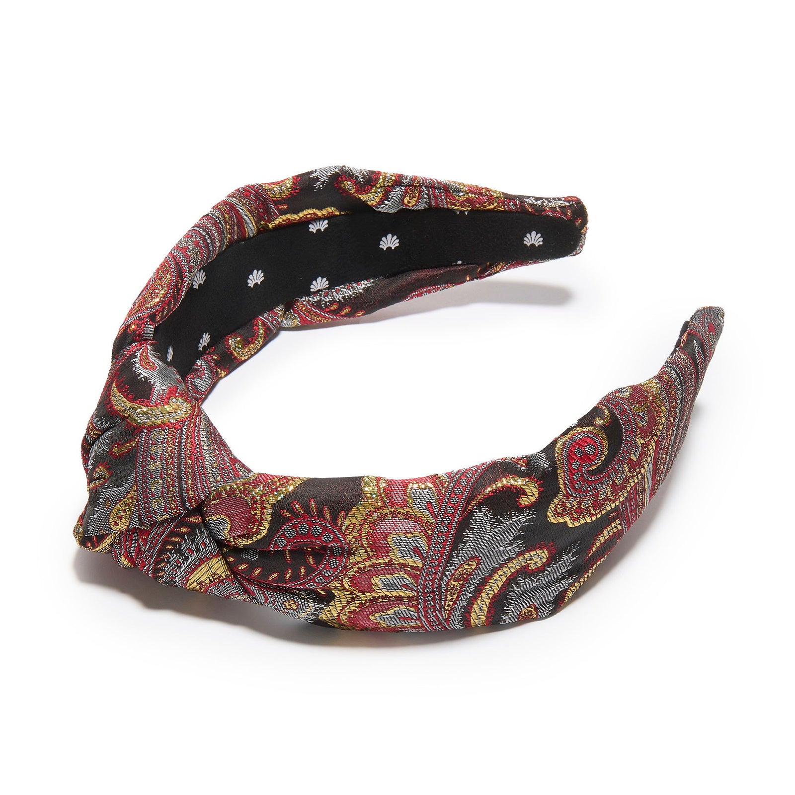 Lele Sadoughi HEADBANDS SCARLET KNOTTED JACQUARD HEADBAND