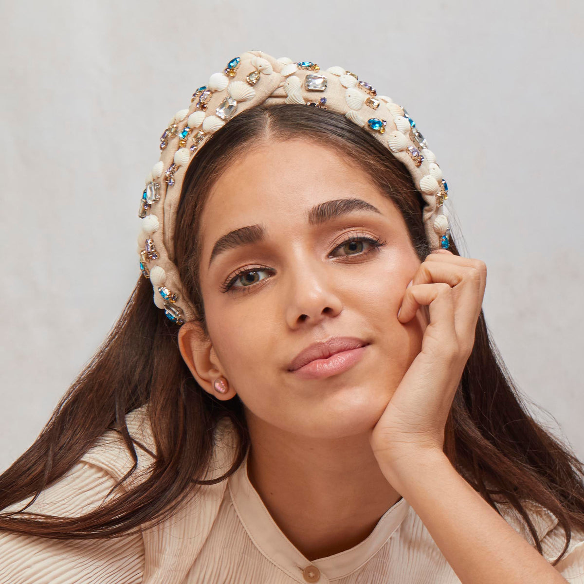 LELE SADOUGHI HEADBANDS SEA JEWEL MARLENE PEARL SHELL HEADBAND