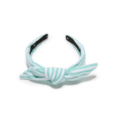 Lele Sadoughi HEADBANDS SEAFOAM  KIDS BOW CABANA STRIPED  HEADBAND