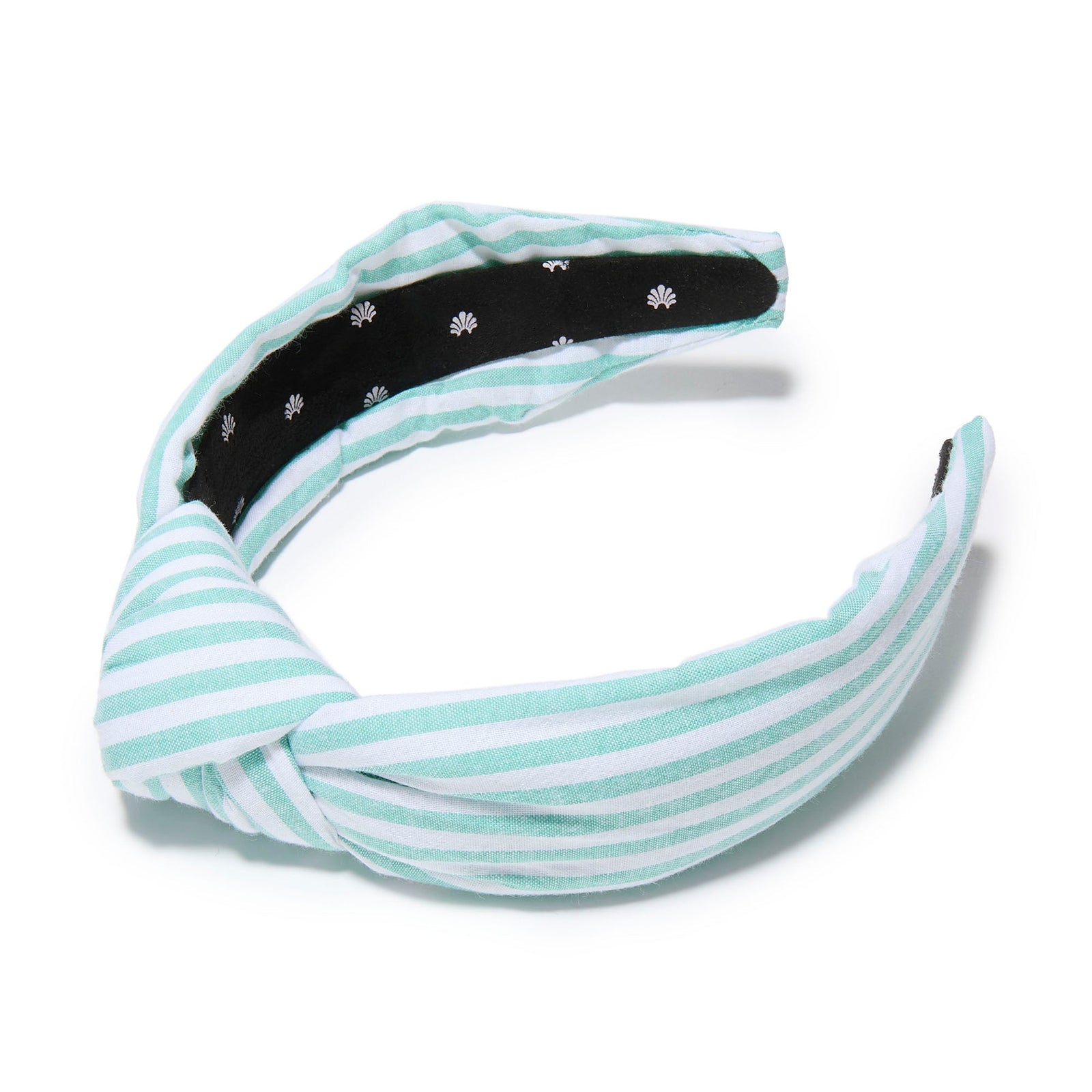 Lele Sadoughi HEADBANDS SEAFOAM KNOTTED CABANA STRIPE HEADBAND