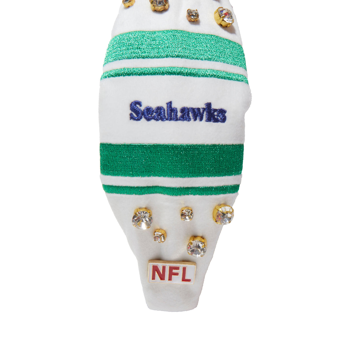 Lele Sadoughi HEADBANDS SEATTLE SEAHAWKS LELE X NFL IVORY EMBELLISHED KNOTTED HEADBAND