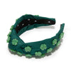 Lele Sadoughi HEADBANDS SHAMROCK GREEN KNOTTED LUCKY CLOVER HEADBAND
