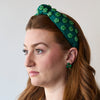 Lele Sadoughi HEADBANDS SHAMROCK GREEN KNOTTED LUCKY CLOVER HEADBAND