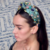 Lele Sadoughi HEADBANDS SILKY SAGE GRETA SWAROVSKI HEADBAND