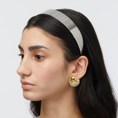 Lele Sadoughi HEADBANDS SILVER BESSETTE METAL HEADBAND