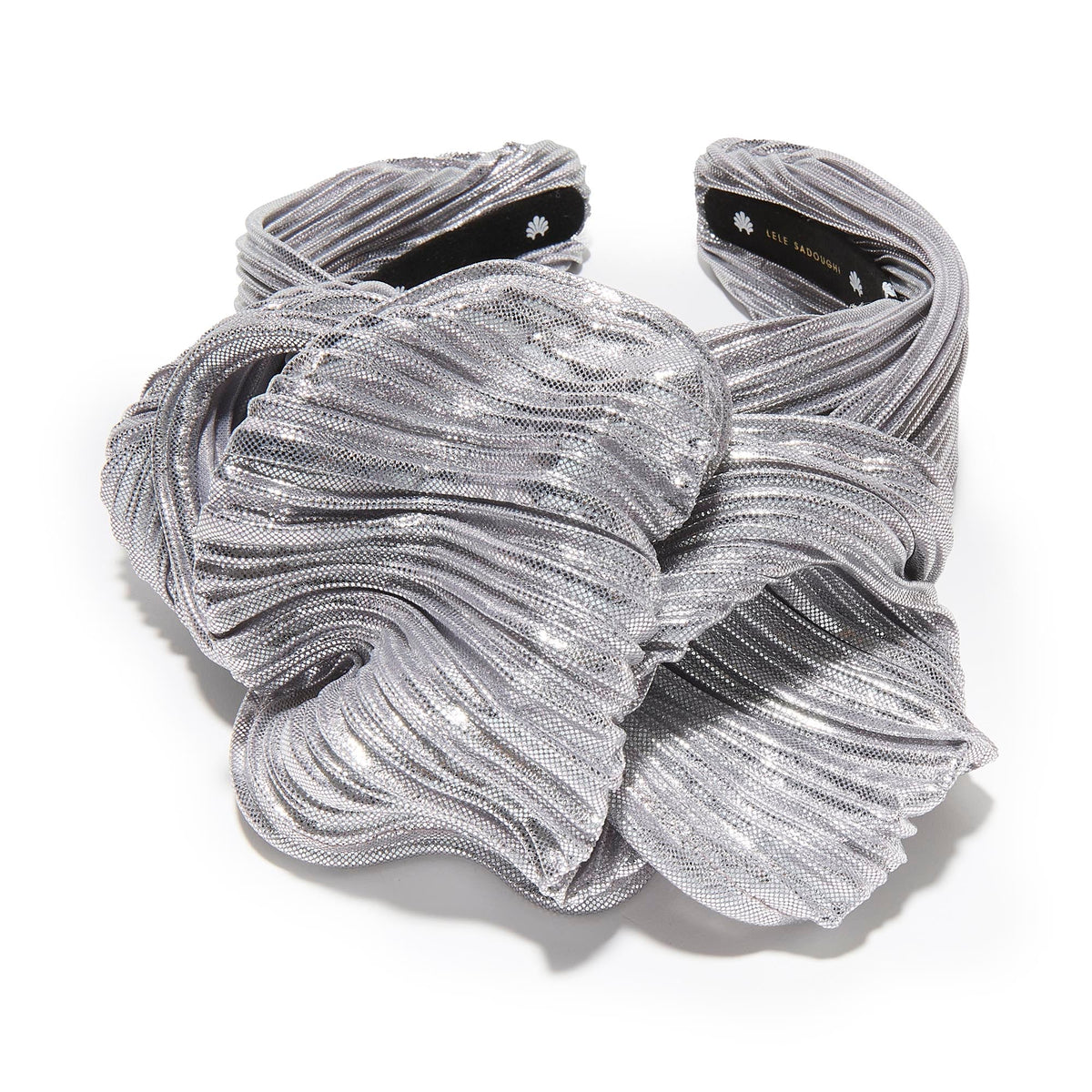 Lele Sadoughi HEADBANDS SILVER CRAWFORD PLEATED HEADBAND