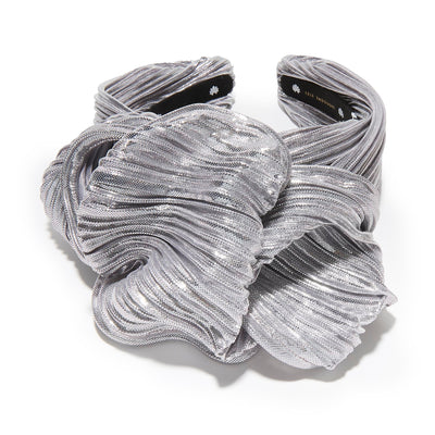 Lele Sadoughi HEADBANDS SILVER CRAWFORD PLEATED HEADBAND