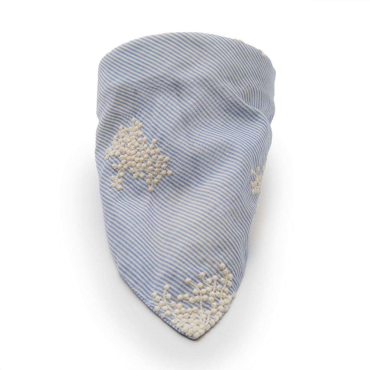 Lele Sadoughi HEADBANDS SKY BLUE JACKIE EMBROIDERED SEERSUCKER HANKERCHIEF HEADBAND