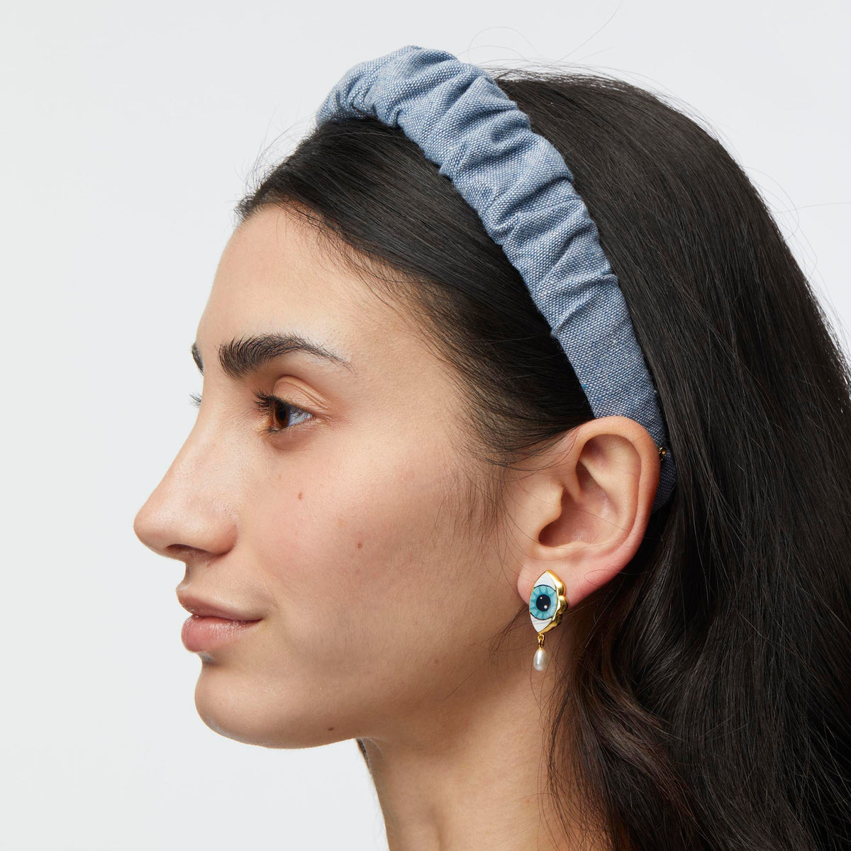 LELE SADOUGHI HEADBANDS STONE BLUE KELLY OCEAN WEAVE HEADBAND