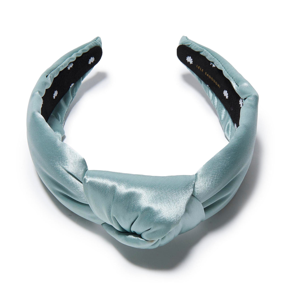 LELE SADOUGHI HEADBANDS STONE BLUE KNOTTED SILK HEADBAND