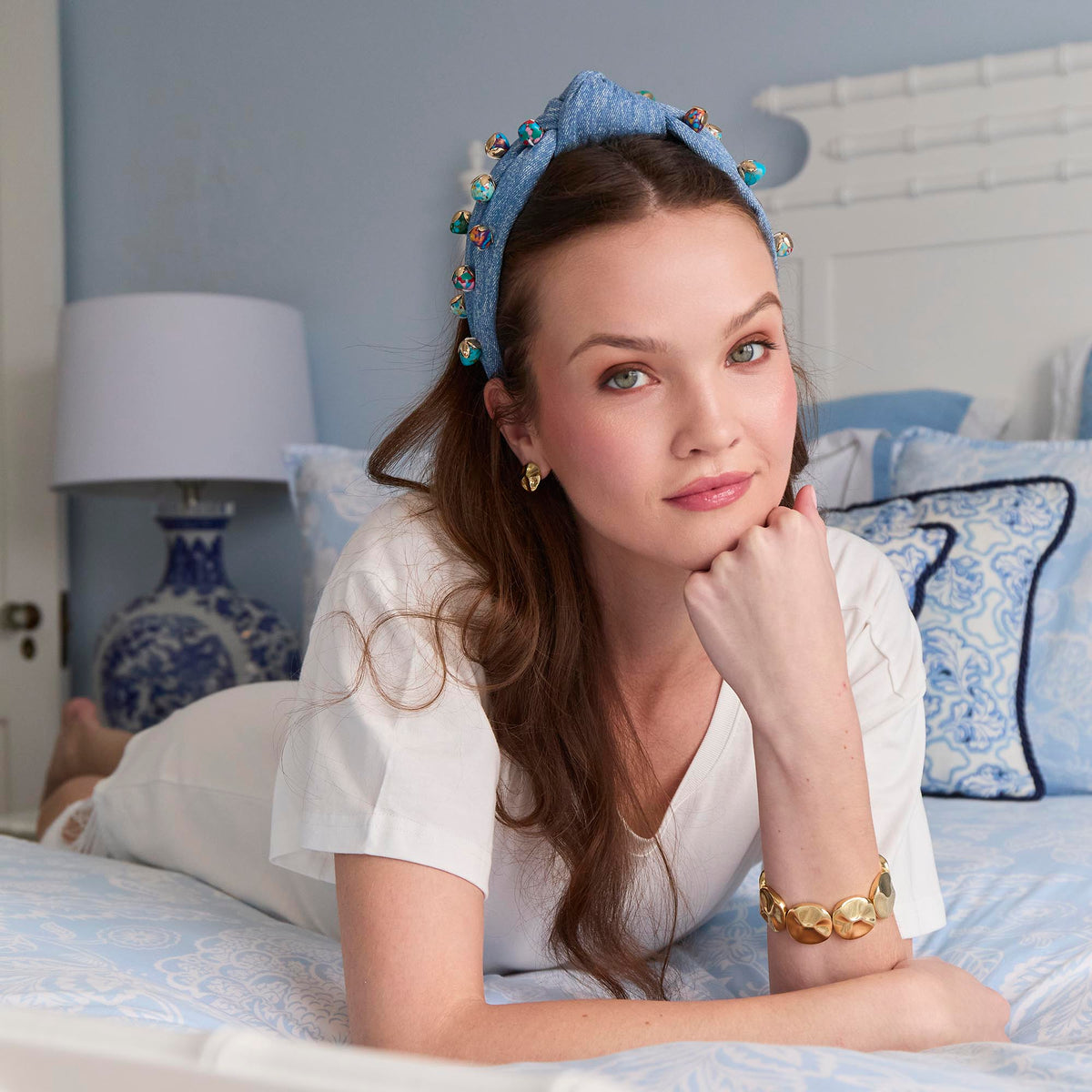 Lele Sadoughi HEADBANDS STONE WASH KNOTTED TERRAZO MEDLEY HEADBAND