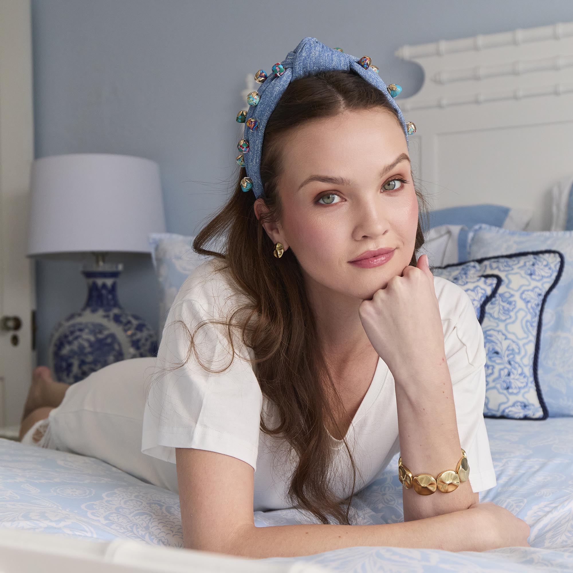 Lele Sadoughi HEADBANDS STONE WASH KNOTTED TERRAZO MEDLEY HEADBAND