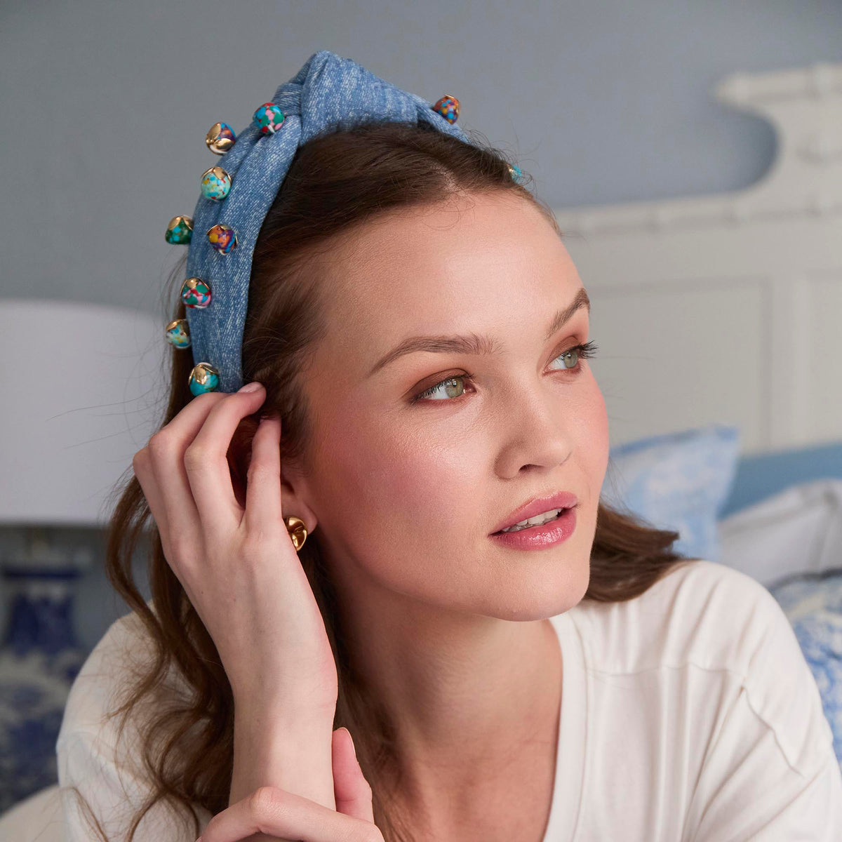 Lele Sadoughi HEADBANDS STONE WASH KNOTTED TERRAZO MEDLEY HEADBAND