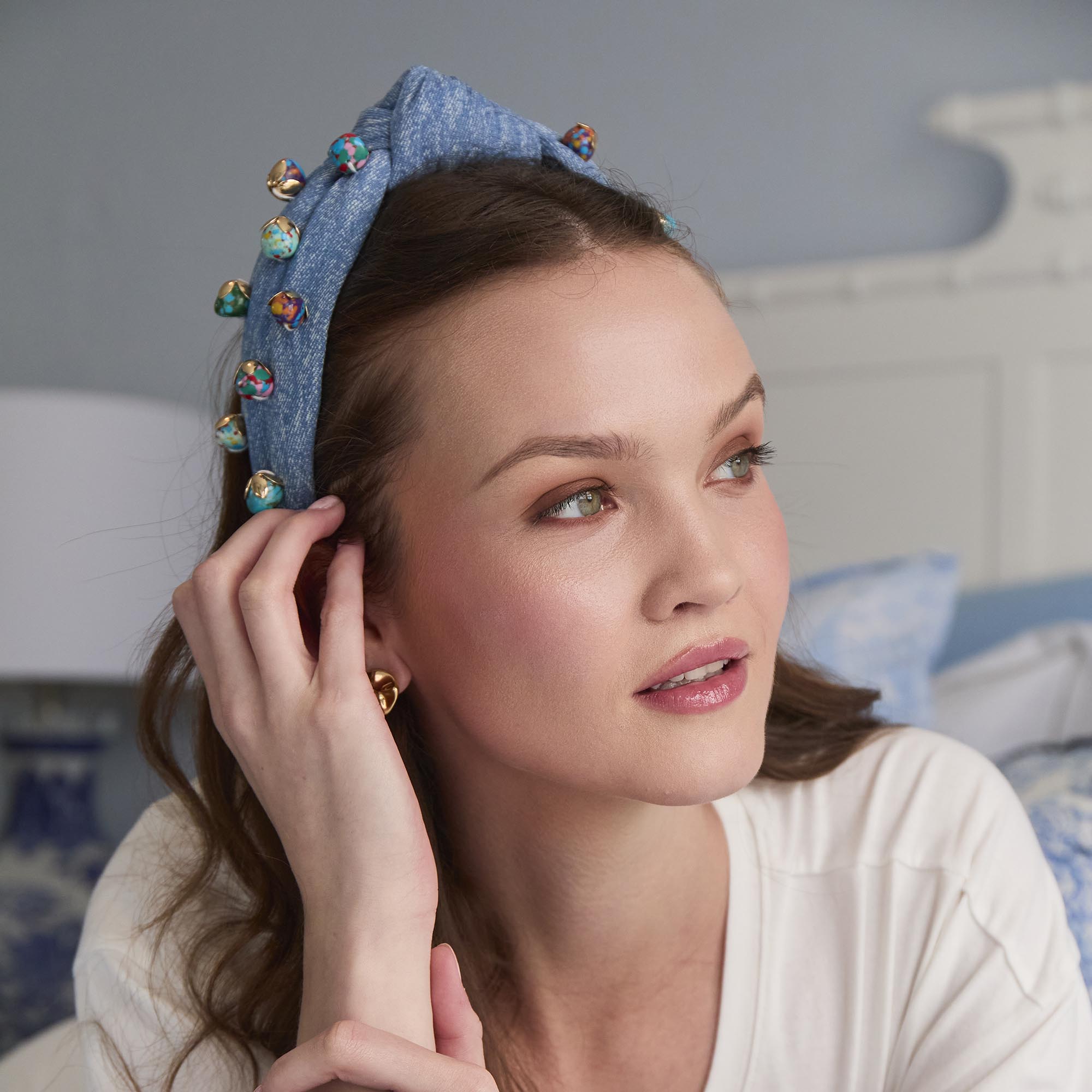 Lele Sadoughi HEADBANDS STONE WASH KNOTTED TERRAZO MEDLEY HEADBAND