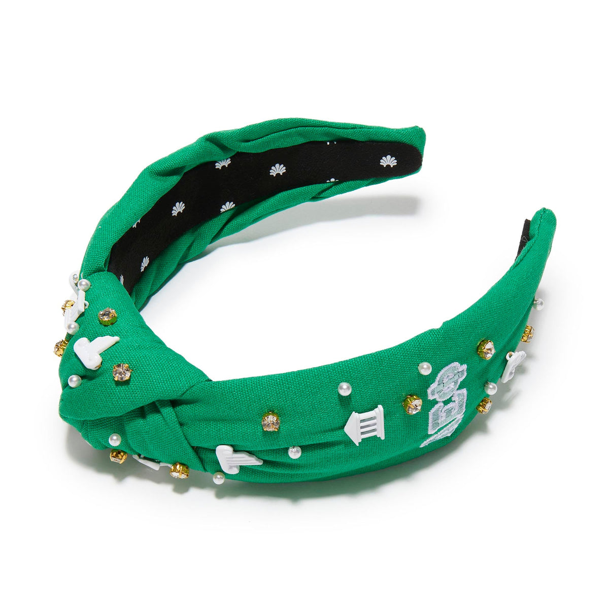 LELE SADOUGHI HEADBANDS SUPPORT GREEN ALPHA EPSILON PHI KNOTTED HEADBAND