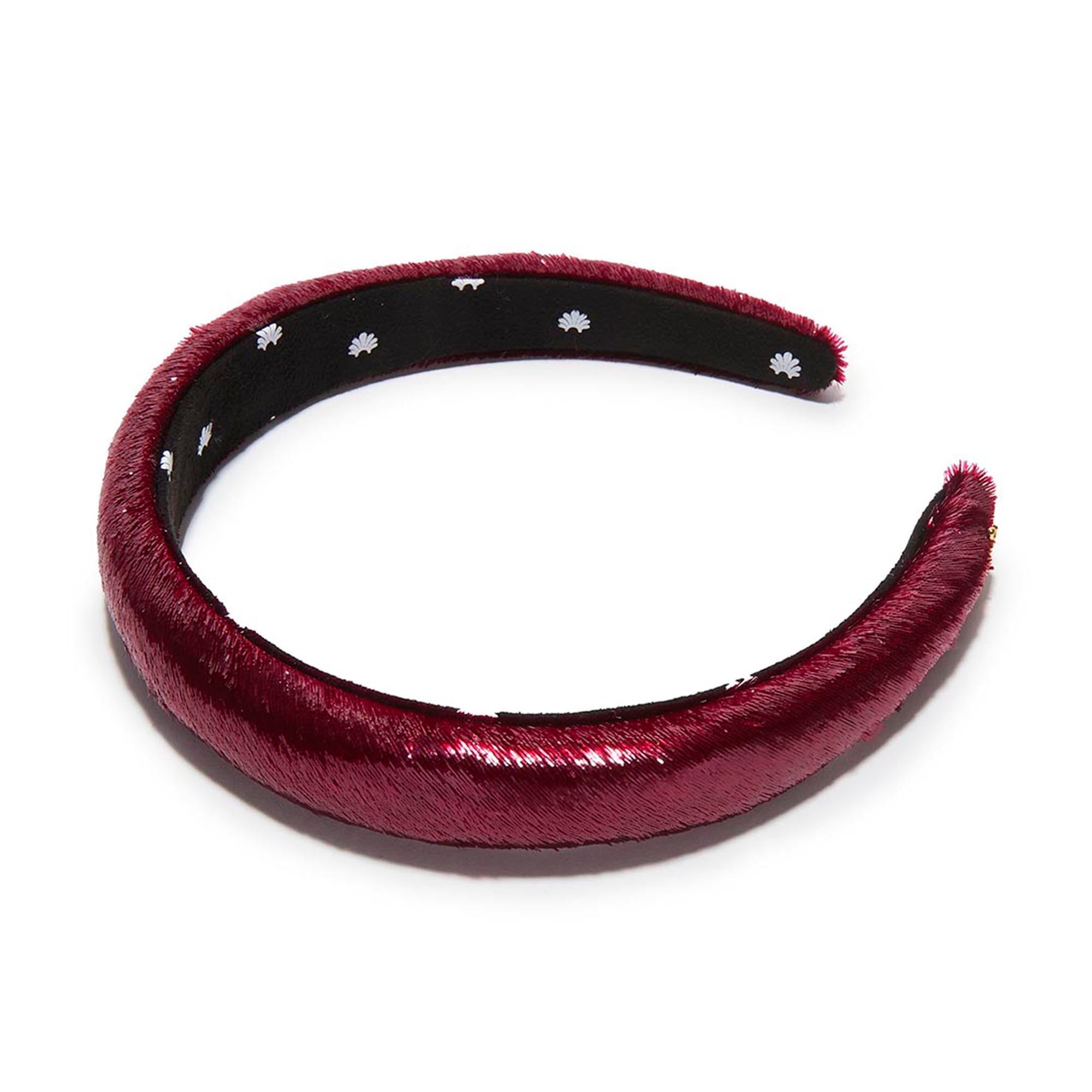Lele Sadoughi HEADBANDS TAPESTRY RED CHARLOTTE LIQUID VELVET HEADBAND
