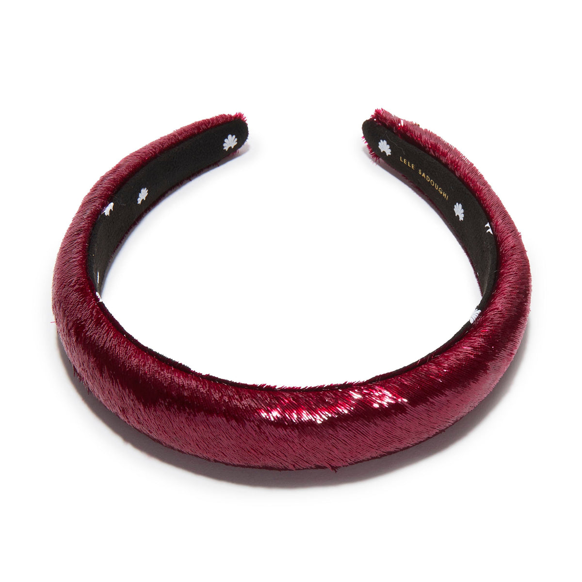 Lele Sadoughi HEADBANDS TAPESTRY RED CHARLOTTE LIQUID VELVET HEADBAND