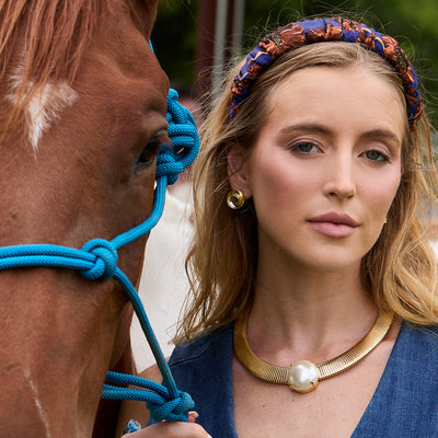 Lele Sadoughi HEADBANDS TERRACOTTA KELLY JACQUARD HEADBAND