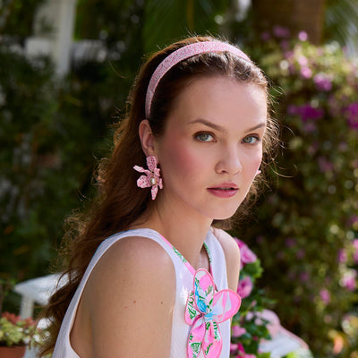 Lele Sadoughi EARRINGS TERRAZZO BLUSH SMALL PEARL LILY EARRINGS