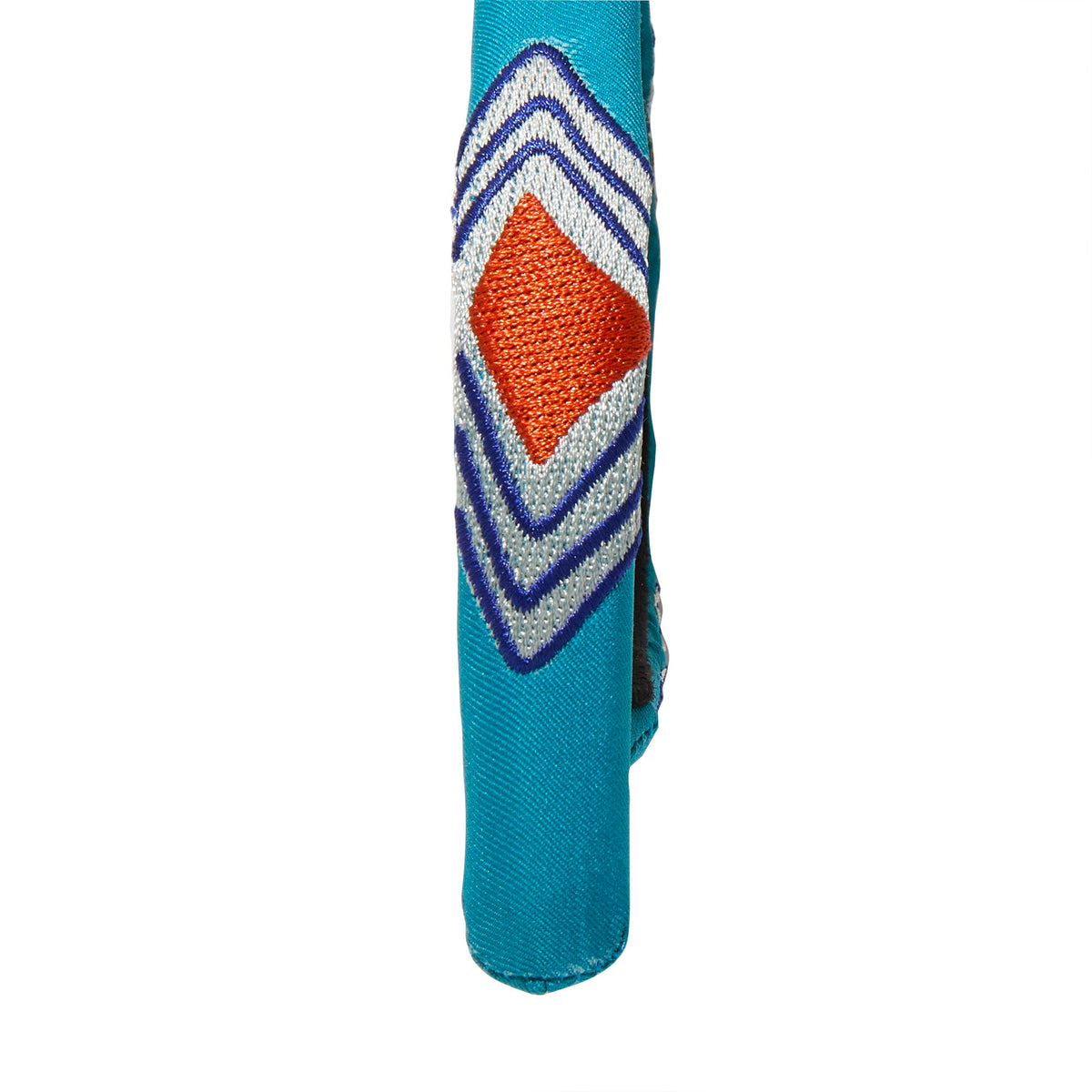 Lele Sadoughi HEADBANDS THE MET X LELE TURQUOISE GIGI EGYPTIAN EMBROIDERED HEADBAND
