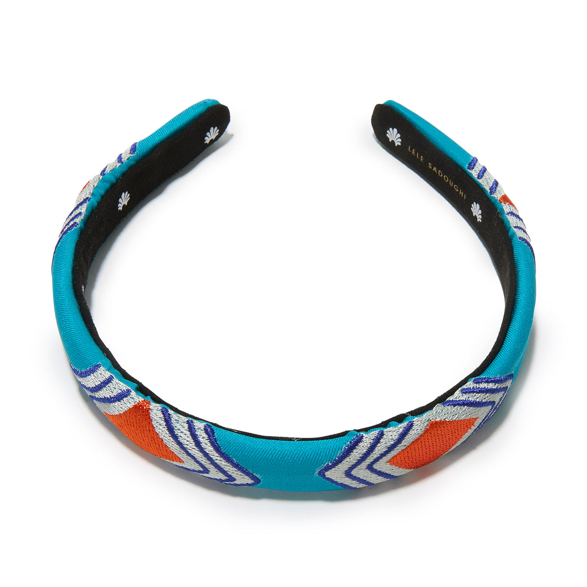 Lele Sadoughi HEADBANDS THE MET X LELE TURQUOISE GIGI EGYPTIAN EMBROIDERED HEADBAND
