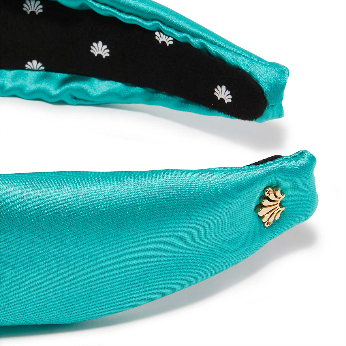 Lele Sadoughi HEADBANDS TURQUOISE KNOTTED SILK HEADBAND