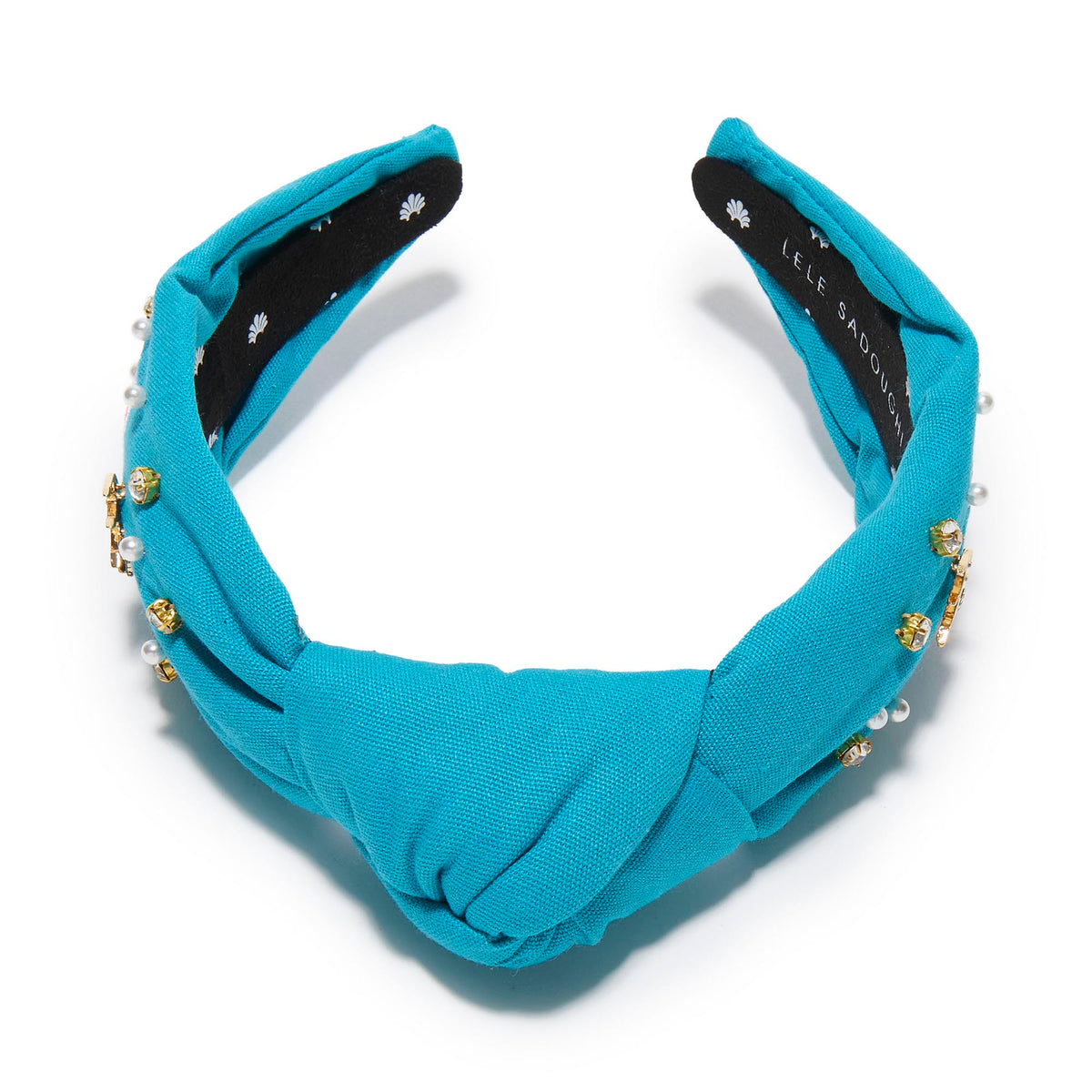 LELE SADOUGHI HEADBANDS TURQUOISE ZETA TAU ALPHA KNOTTED HEADBAND