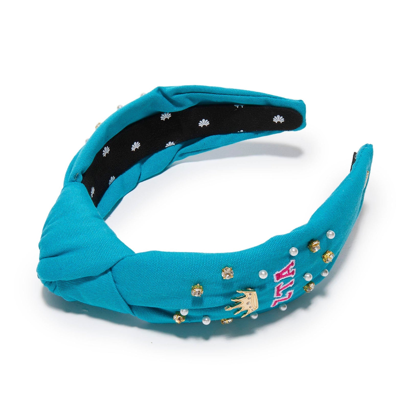 LELE SADOUGHI HEADBANDS TURQUOISE ZETA TAU ALPHA KNOTTED HEADBAND