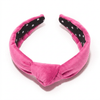 Lele Sadoughi HEADBANDS ULTA STYLES FOR LELE BUBBLE GUM PINK VELVET SLIM KNOTTED HEADBAND
