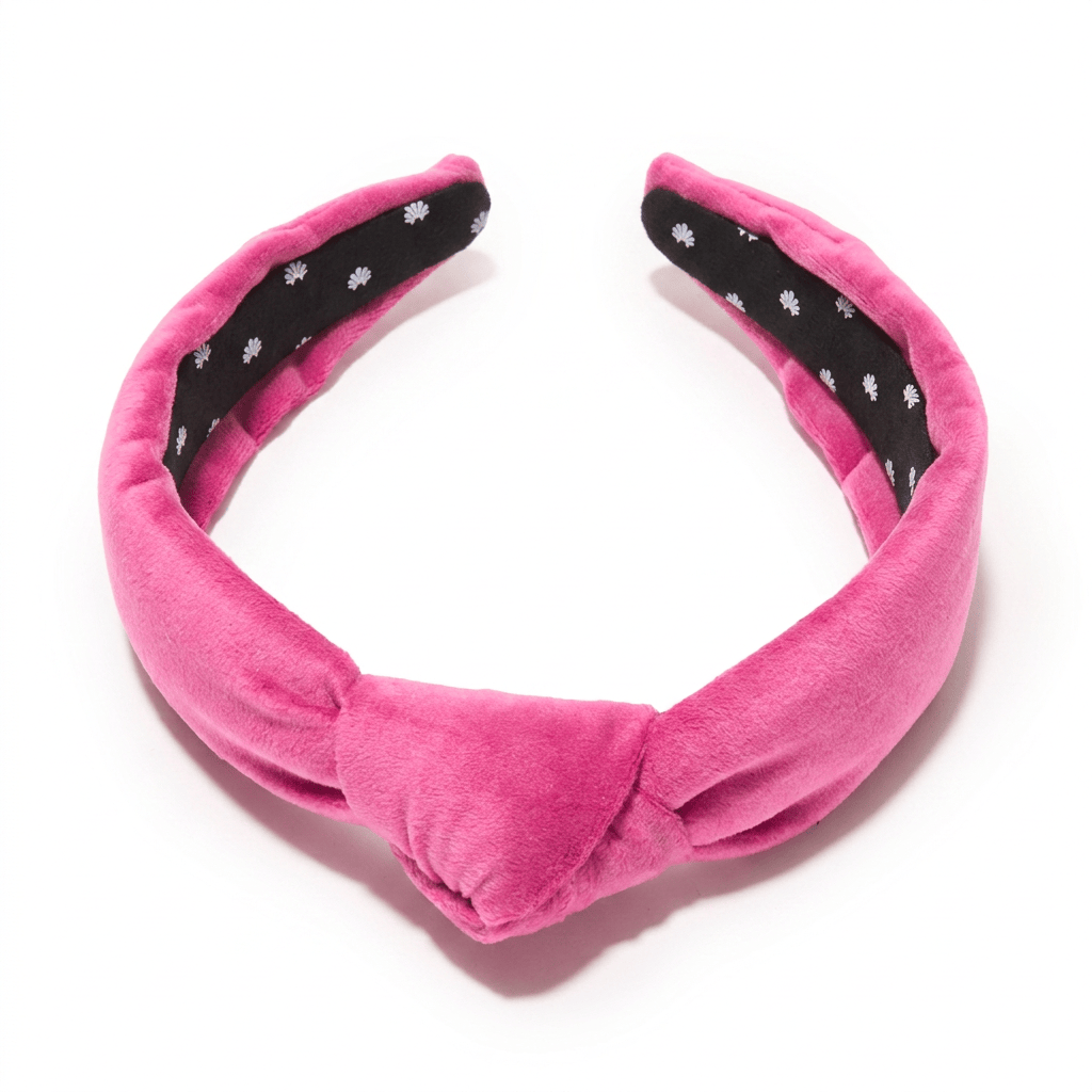Lele Sadoughi HEADBANDS ULTA STYLES FOR LELE BUBBLE GUM PINK VELVET SLIM KNOTTED HEADBAND