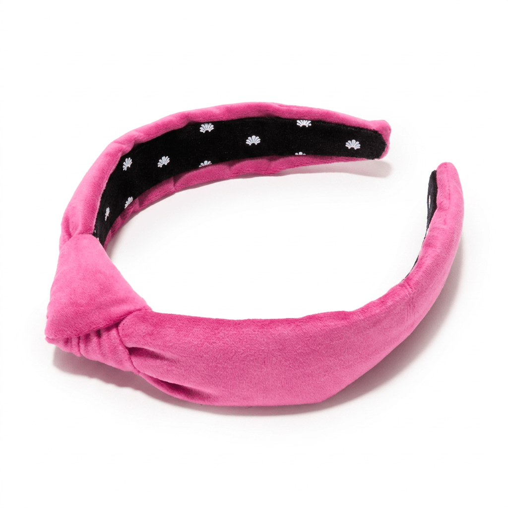 Lele Sadoughi HEADBANDS ULTA STYLES FOR LELE BUBBLE GUM PINK VELVET SLIM KNOTTED HEADBAND