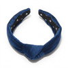 Lele Sadoughi HEADBANDS ULTA STYLES FOR LELE NAVY VELVET SLIM KNOTTED HEADBAND