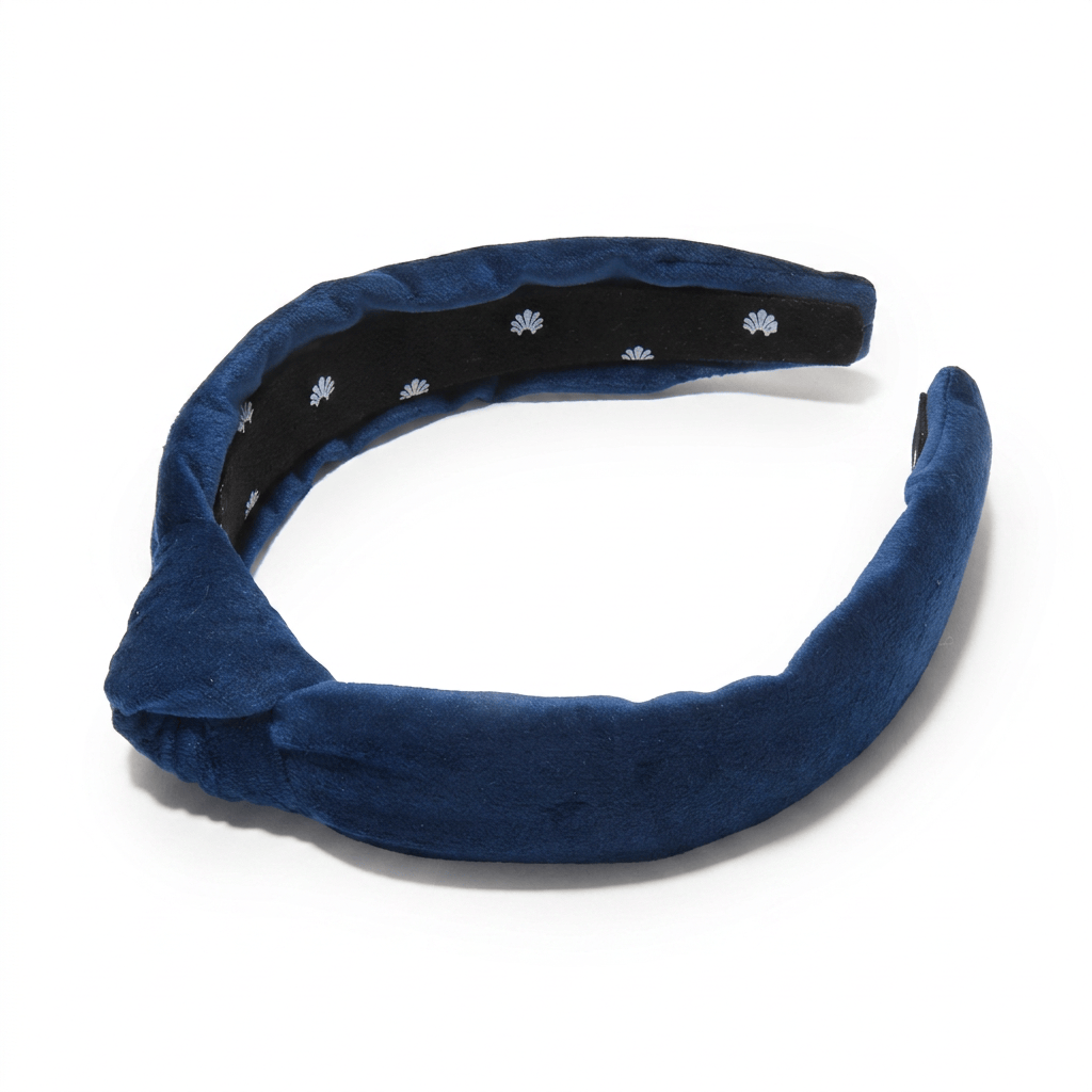 Lele Sadoughi HEADBANDS ULTA STYLES FOR LELE NAVY VELVET SLIM KNOTTED HEADBAND