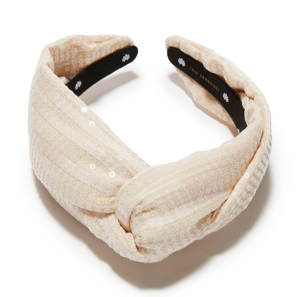 LELE SADOUGHI HEADBANDS VANILLA CRÈME MARLENE SEQUIN HEADBAND