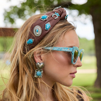 Lele Sadoughi HEADBANDS WALNUT KNOTTED CONCHO HEADBAND