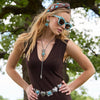 Lele Sadoughi HEADBANDS WALNUT KNOTTED CONCHO HEADBAND