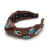 Lele Sadoughi HEADBANDS WALNUT KNOTTED CONCHO HEADBAND
