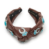 Lele Sadoughi HEADBANDS WALNUT KNOTTED CONCHO HEADBAND