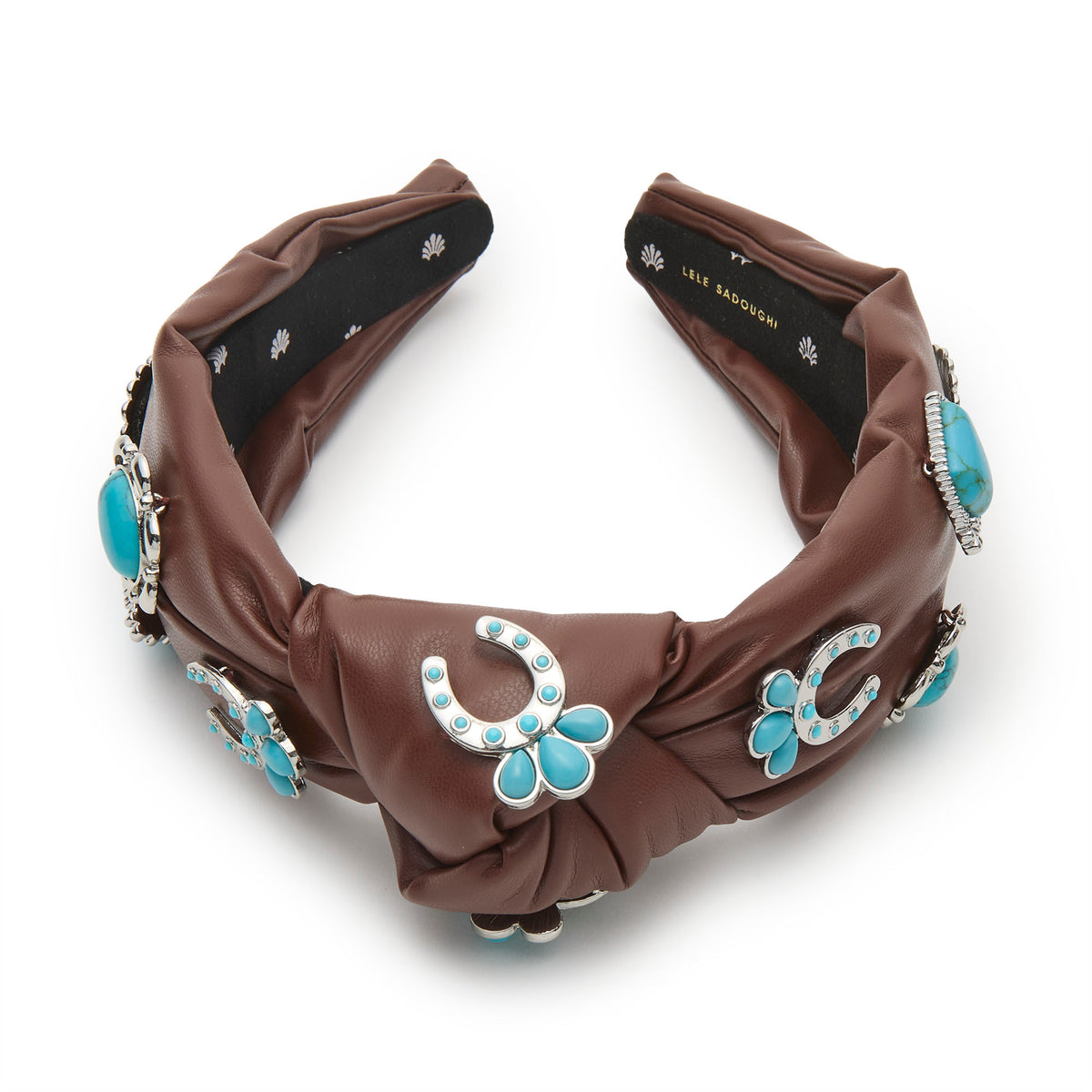 Lele Sadoughi HEADBANDS WALNUT KNOTTED CONCHO HEADBAND