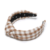 Lele Sadoughi HEADBANDS WALNUT KNOTTED GINGHAM HEADBAND