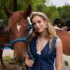 Lele Sadoughi HEADBANDS WALNUT KNOTTED GINGHAM HEADBAND