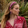 Lele Sadoughi HEADBANDS WILDBERRY CHARLOTTE CORDUROY CRYSTAL EMBELLISHED HEADBAND