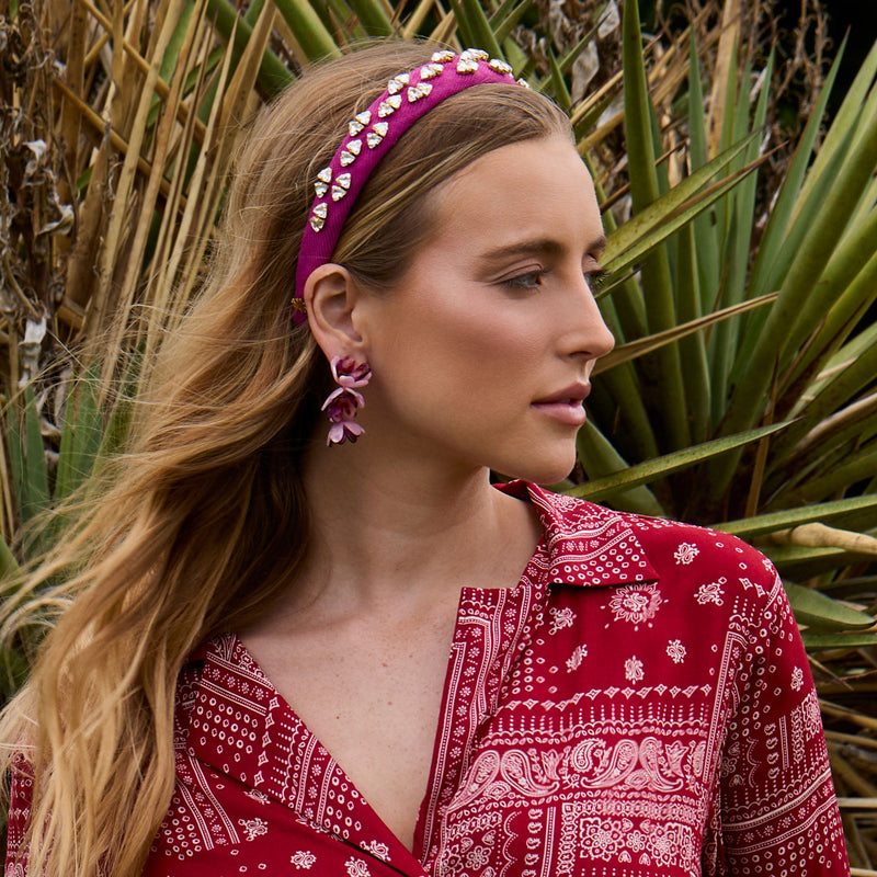 WILDBERRY CHARLOTTE CORDUROY CRYSTAL EMBELLISHED HEADBAND