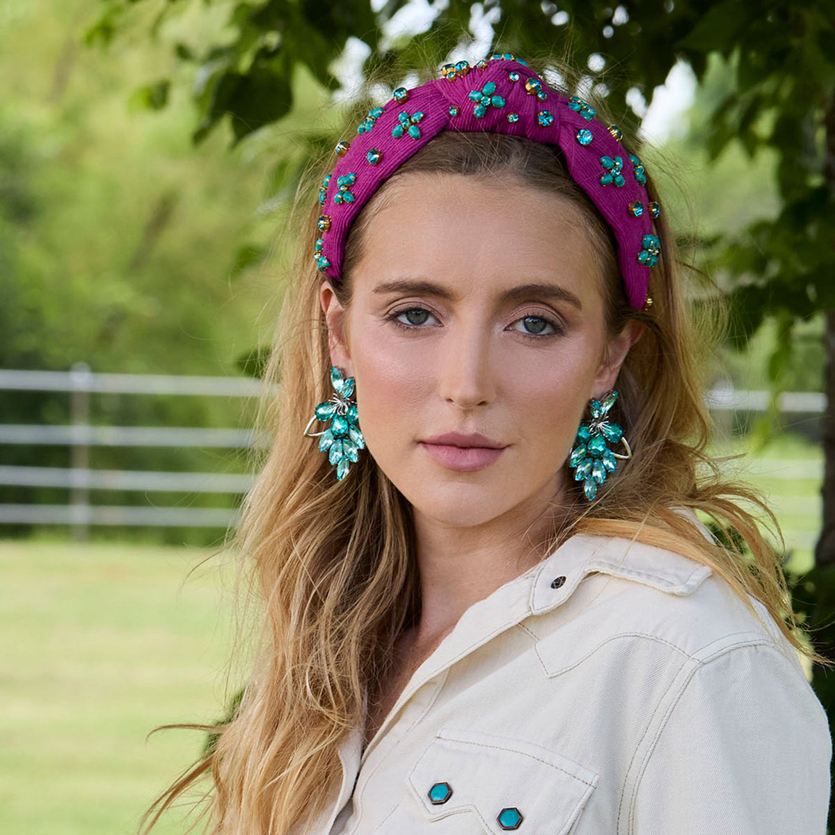 Lele Sadoughi HEADBANDS WILDBERRY KNOTTED CORDUROY CROSSROADS HEADBAND