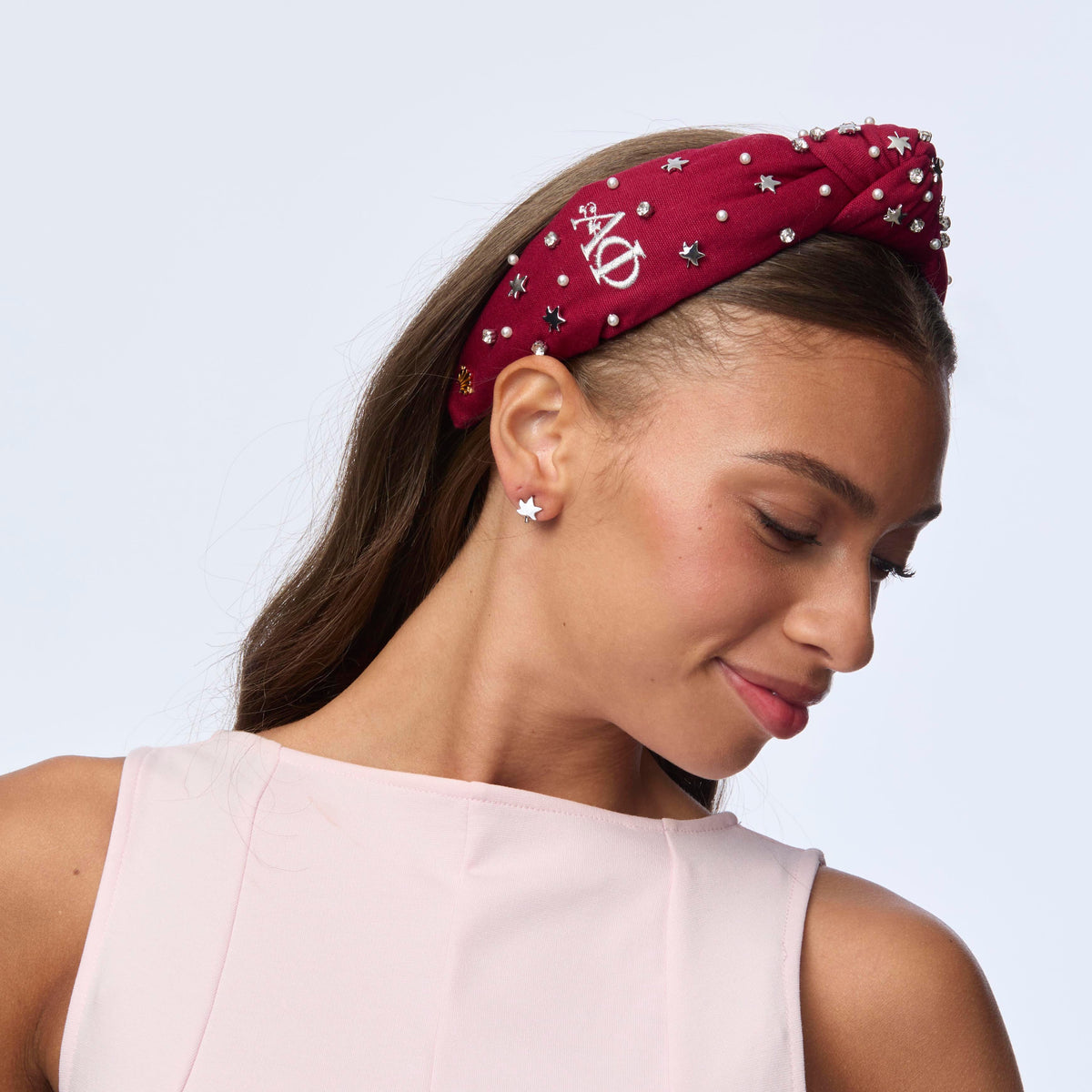 LELE SADOUGHI HEADBANDS WINE ALPHA PHI KNOTTED HEADBAND